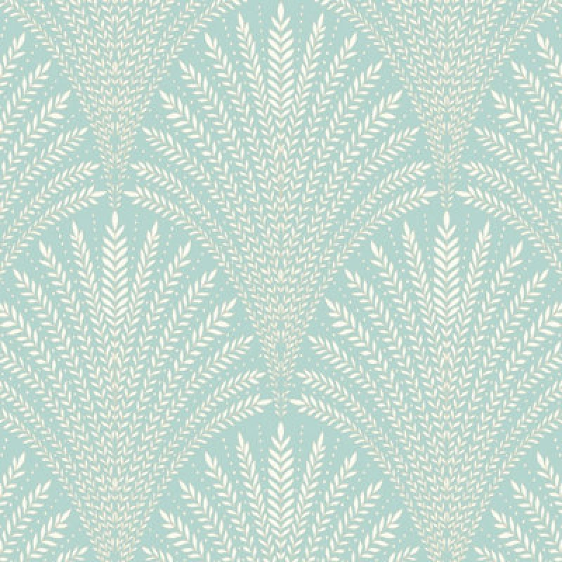 Image of Hoopla Walls Duck Egg Blue Leaf Fan Smooth Matt Wallpaper