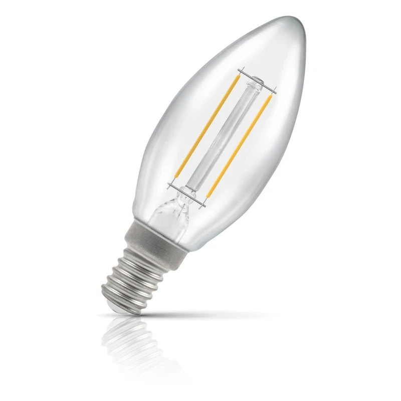 Image of Crompton Lamps LED Candle 2.2W E14 Dimmable Filament Warm White Clear (25W Eqv)