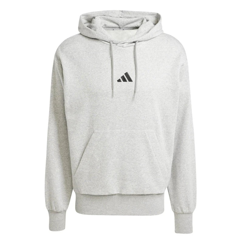 Image of adidas Essentials Feelcozy Fleece Hoodie Mens Grey Hthr/Black male M