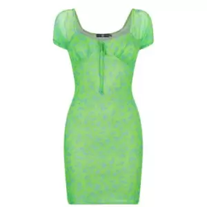 Image of Daisy Street Mesh Mini Dress - Green