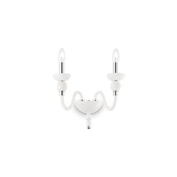 Image of Doge 2 Light Indoor Glass Candle Wall Light White, E14