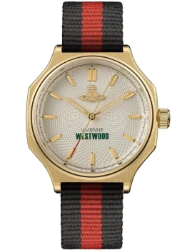 Image of Vivienne Westwood Vivienne Westwood Mile End Grosgrain Strap Octagonal Face Watch