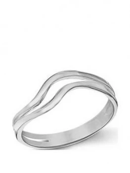 Image of The Love Silver Collection Sterling Silver Double Wave Ring