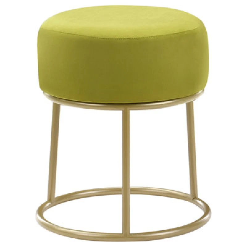 Image of Beliani Footstool Delco Velvet Lime Green