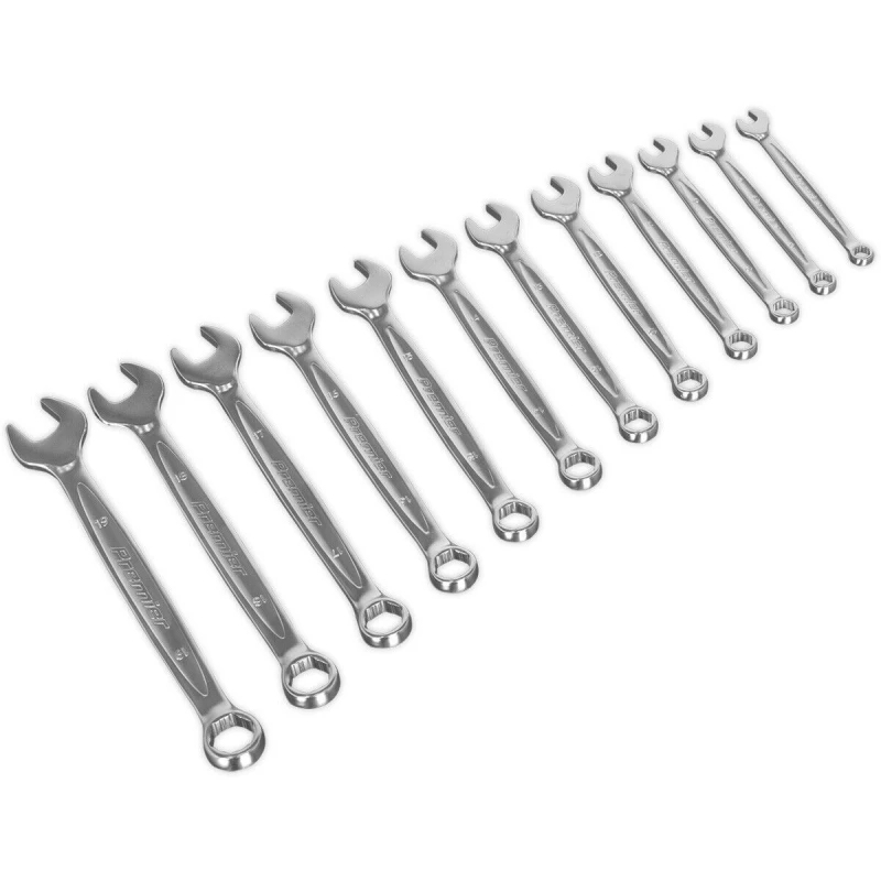 Image of Loops 12pc OFFSET / ANGLED Combination Spanner Set - 6 Point Metric Socket Nut Ring Multi