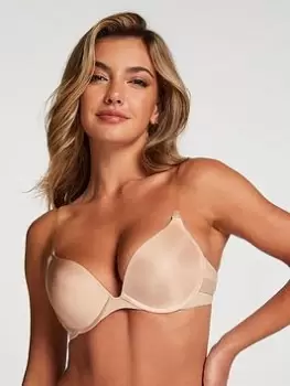 Image of Hunkemoller Hunkemoller Transparent Back Bra - Nude, Nude, Size 32A, Women