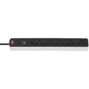 Image of Brennenstuhl Ecolor, 5-gang extension lead (Power Strip 5-way with safety fuse button, switch and 3m cable - 90&deg; angle of...