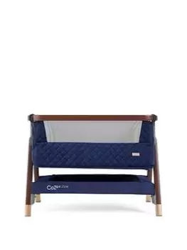 Image of Tutti Bambini Cozee Luxe Bedside Crib - Walnut/Navy, Navy