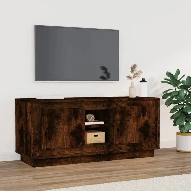 Image of VIDAXL TV Cabinet Smoked Oak 102x35x45cm Engineered Wood Vidaxl 8720845794477