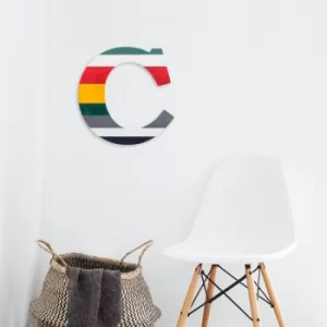 Image of Alphabet C 2 Multicolor Decorative Wooden Wall Accessory