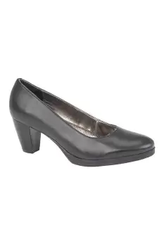 Image of Plain Leather Heel Court Shoes