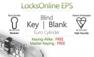 Image of LocksOnline EPS Blind Key Operated Euro Cylinder Blank One Side