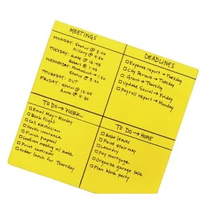 Image of Post it Super Sticky Yellow Big Notes 558 x 558mm Pack of 30 BN22 EU