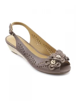 Image of Hotter Hotter Betsy Open Toe Wedge Sandal Truffle