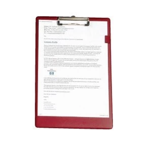 Image of 5 Star Office Standard Clipboard with PVC Cover Foolscap Dark Red