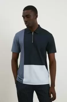 Image of Mens Premium Short Sleeve Tri Block Polo