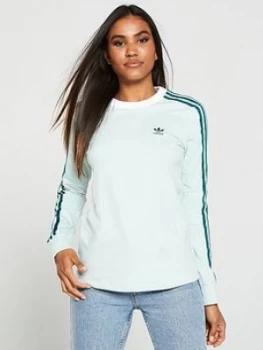 Image of adidas Originals 3 Str Ls Tee - Green, Size 8, Women