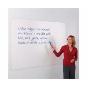 Image of Metroplan WriteOn Coloured Edge Whiteboard 1200 x 1200mm, white