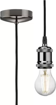 Image of KnightsBridge 1.8m E27 Vintage Pendant Set - Black Nickel