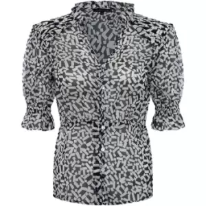 Image of French Connection Helena Recycled Crinkle Georgette Top - Blue