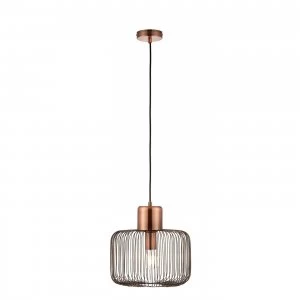 Image of 1 Light Ceiling Wire Pendant Antique Copper, E27