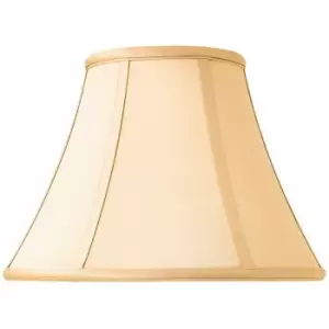 Image of 12' Inch Luxury Bowed Tapered Lamp Shade Traditional Honey Silk Fabric & White