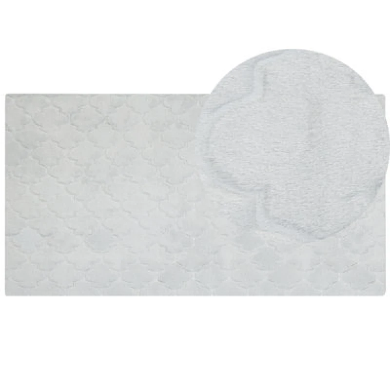 Image of Beliani Faux Fur Rug Gharo Light Grey 80 X 150 Cm