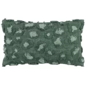 Image of Maeve Tufted Leopard Print Cushion Eucalyptus, Eucalyptus / 30 x 50cm / Polyester Filled