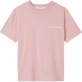 Image of Calvin Klein Jeans Vertical Logo T Shirt - Soft BERRY TIV