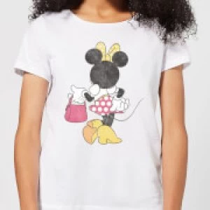 Image of Disney Mickey Mouse Minnie Mouse Back Pose Womens T-Shirt - White - L