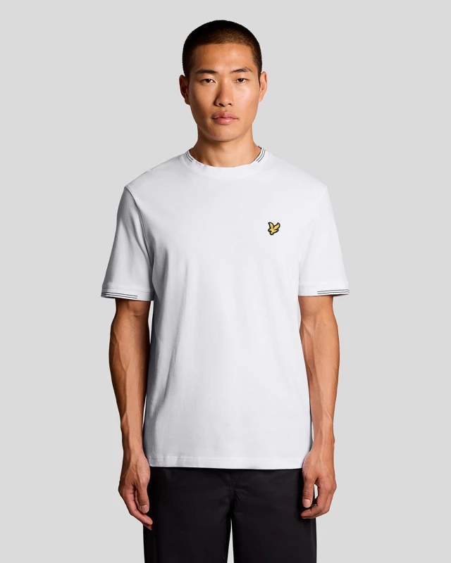 Image of Lyle & Scott Mens Fine Cotton Tipped T-Shirt in White