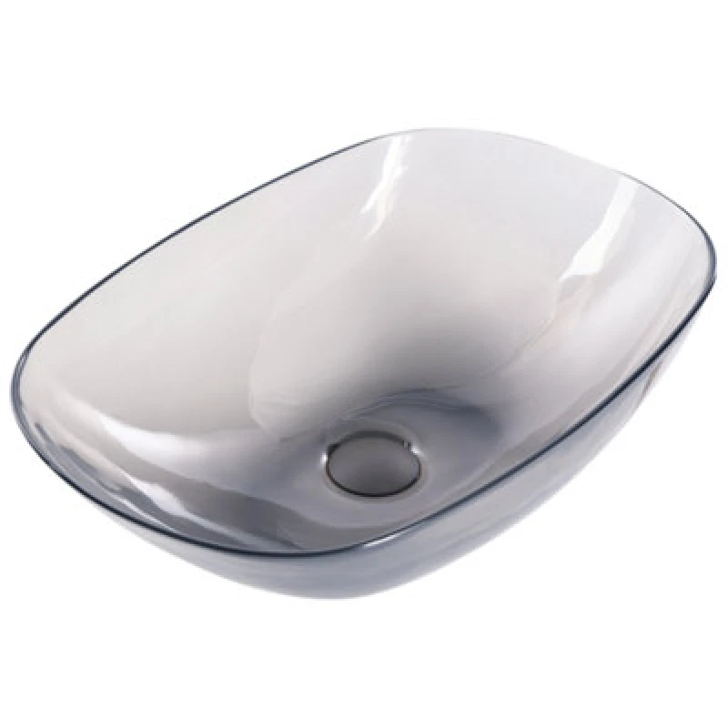 Image of Beliani Countertop Basin Moengo 540 X 360 mm Solid Surface Black