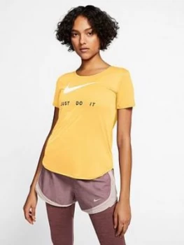 Image of Nike Running Swoosh T-Shirt - Topaz Gold