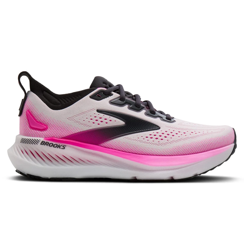 Image of Brooks Brooks Glycerin GTS 23 Womens White/phantom/cyber Pink - White / 8 / Standard