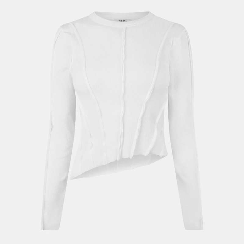 Image of Jack Wills Detail Long Sleeve T-Shirt - White White 8