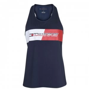 Image of Tommy Sport Graphic Flag Tank Top - Sport Navy