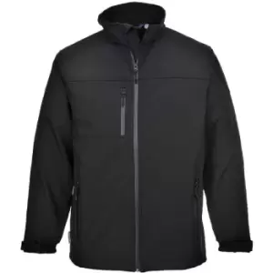Image of Portwest TK50 Black Sz 3XL Softshell Jacket Microfleece Coat Waterproof Breathable Work - Black