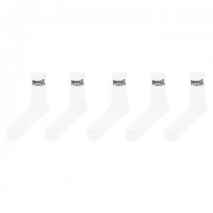 Image of Lonsdale 5 Pack Crew Socks Mens - White