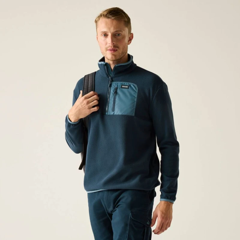 Image of Regatta Mens Frankie Half Zip Fleece in Navy Size: 2XL Navy Male 2XL