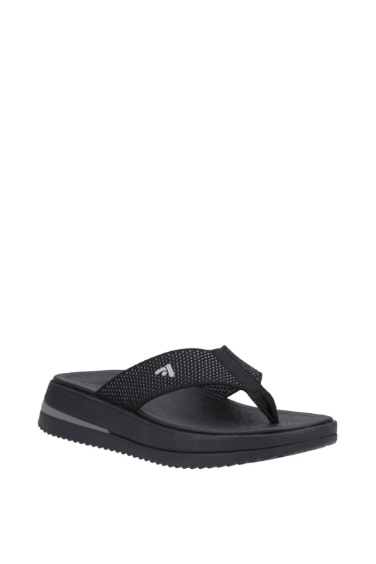 Image of FitFlop Womens 'Surff Two-tone' Toe Post Summer in Black Size: 6 Black Female 6