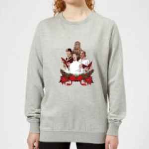 Image of Star Wars Jedi Carols Womens Christmas Sweatshirt - Grey - 4XL