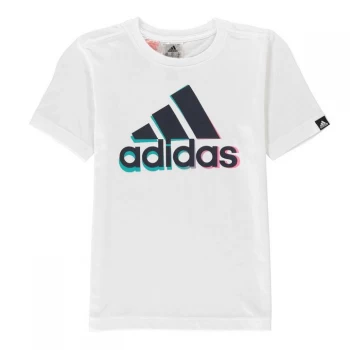 Image of adidas Camo Linear T Shirt Junior - White BOS