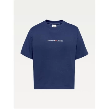Image of Tommy Jeans Tommy Jeans Linear Logo T Shirt - TWILGHT NVY C87