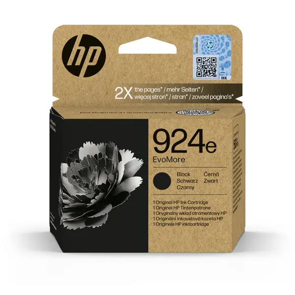 Image of HP 924e EvoMore Black High Capacity Ink Cartridge - 4K0V0NE (Original)