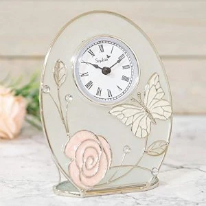 Image of Sophia Glass & Wire Clock with Butterfly