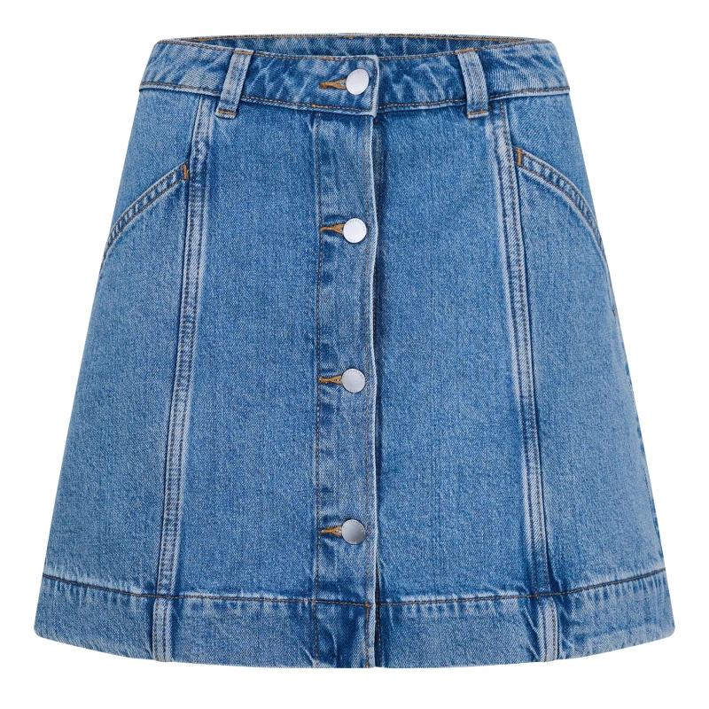 Image of Timberland Womens Ref Den Denim Skirt Mid Blue female 25