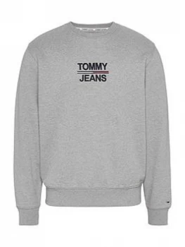 Image of Tommy Jeans Essential Sweatshirt - Grey Size M Men
