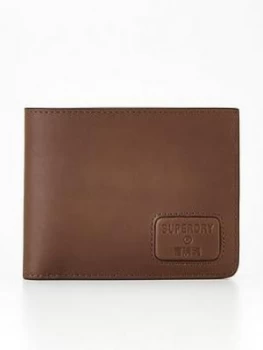 Image of Superdry NYC Bifold Leather Wallet - Dark Brown, Men