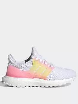 Image of adidas Ultraboost 5.0 Dna Shoes, White/Pink, Size 1 Older