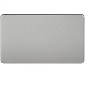 Image of KnightsBridge Screwless 2G Blanking Plate Brushed Chrome